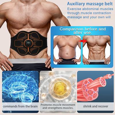 Миостимулятор ABS EMS Миостимулятор Мышц Тренажер для Пресса Портативный Пояс для Живота Электронный Импульсный Массажер Дом Офис Фитнес Тренировка