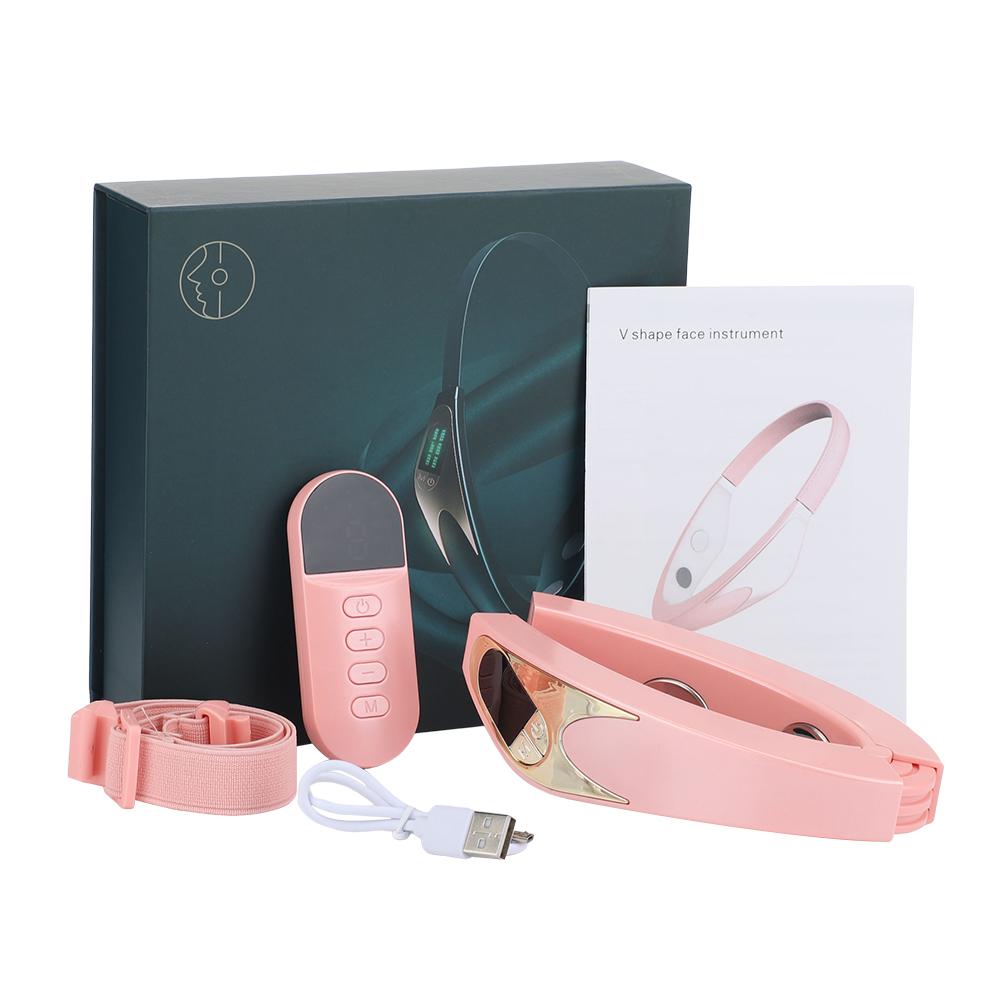 Электрический V-образный прибор для подтяжки лица, 6 режимов, омоложение кожи с подогревом, двойной подбородок, V-образный вибрационный массажер для лица, беспроводной пульт дистанционного управления