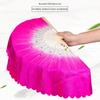 Hot Sell Dancer Practice Long Imitation Rayon Silk Fans Belly Dancing Fan Long Silk Fans Silk Fans