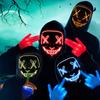 LED Halloween Glowing Mask Led Mask Party Masque Masquerade Masks Neon Maske Light Glow In The Dark Horror Props Party Costume