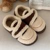 Cotton Slippers Women's Thick-soled Winter Home Flat-soled Non-slip Warm Shoes Bag and Plush Outer Wear Winter Loafers