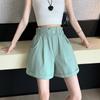 Summer Casual Loose Wide Leg Shorts Women High Waist Elegant Office Lady Pants Fashion 2024 Slim Fit Solid Vintage Woman Shorts 24210