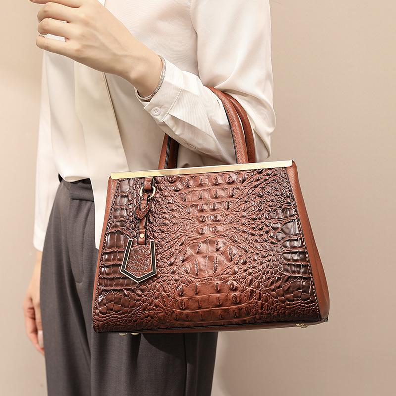 Новые европейские и американские сумки Узор крокодила Простая и модная и универсальная женская сумка, Большая вместимость, Сумка через плечо