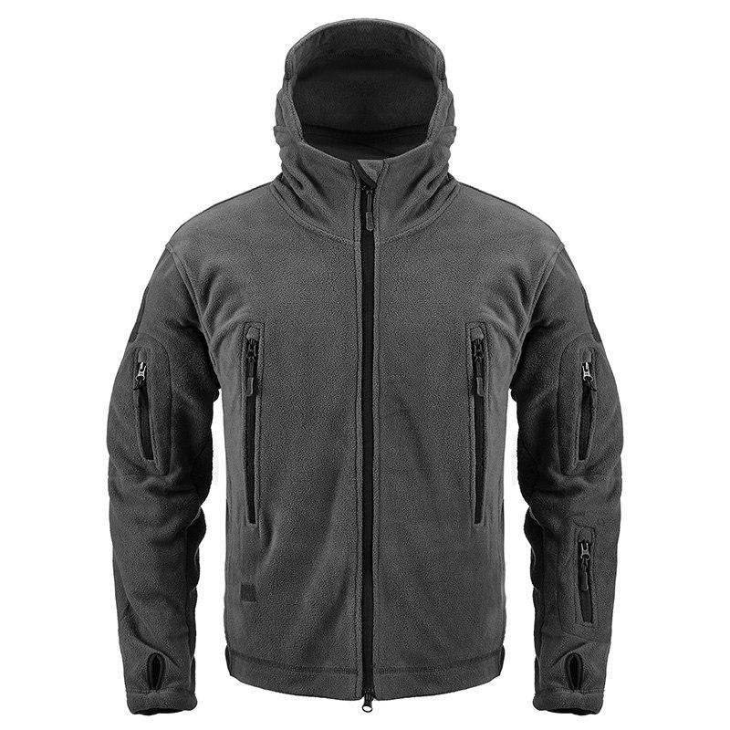 Tactical Fleece Jacket Men Winter Warm Hooded Military Jacket Casual Outdoor Hiking Hoodie Outerwear Coat with Many Pockets