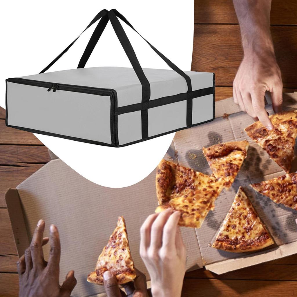 Сумка-термоизолятор для доставки пиццы с двойными ручками, большой вместимости, многоразовая, полностью термоизолированная для дома