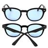 Frame Color Lens Johnny Depp Sunglasses Clear Lens Glasses Trend Fashion Glasses Men Women [ALICE ANDERSEN] (Light Blue/Black)