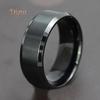 Diahy 8MM Titanium Steel Band Ring Men Wedding  Engagement Trinket Black