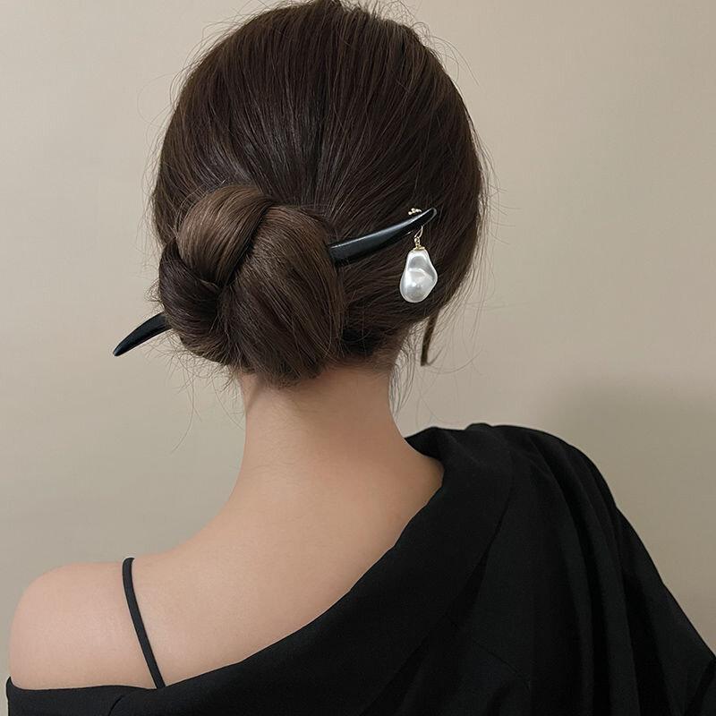 Заколки для волос в форме орхидеи, заколки для волос ручной работы, спиральные деревянные вилки для волос, ретро-китайское платье ханьфу, головной убор, головные уборы