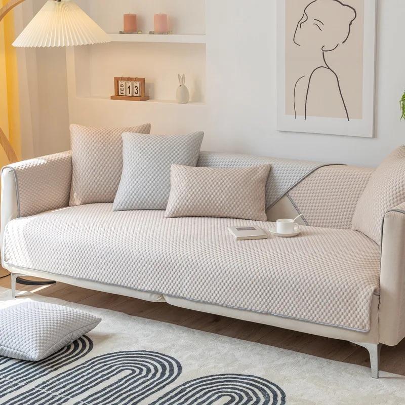 Ice Silk Sofa Cover Summer Universal Non-slip Sofa Mat Cool Feeling Mat Cushion Sofa Towel Couch Slipcovers for Living Room Home