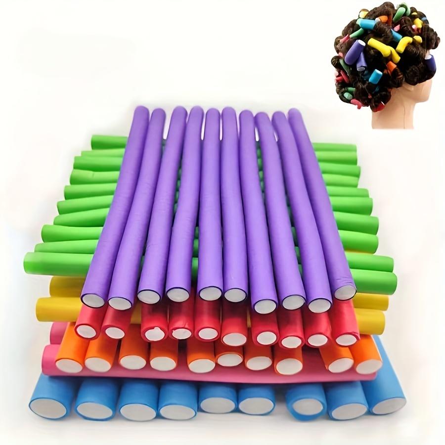 20Pcs Flexible Heatless Hair Rollers Soft Foam Twist Curl Rods for DIY Curly Hair Styling Random Colors 14x240mm Set