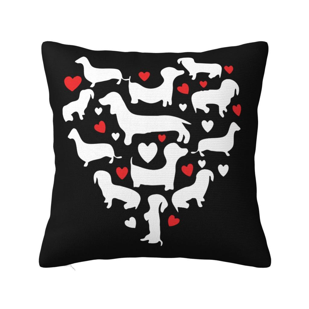 Dachshund Dog Art Throw Pillow Cover Polyester Throw Pillow Wiener Sausage Doxie 4545cm Pillowcase