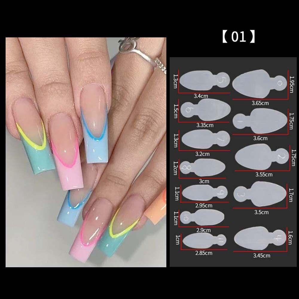Decals Gel Extension Nail Mold Silicone Nails Mold Pad Nails Mold Sticker French Forma Dual Sticker