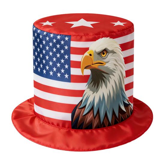 American Flag Top Hat, Uncle Costume Hat for 4th of July, Red White Blue Patriotic Party Decoration for Adults, Independence Day
