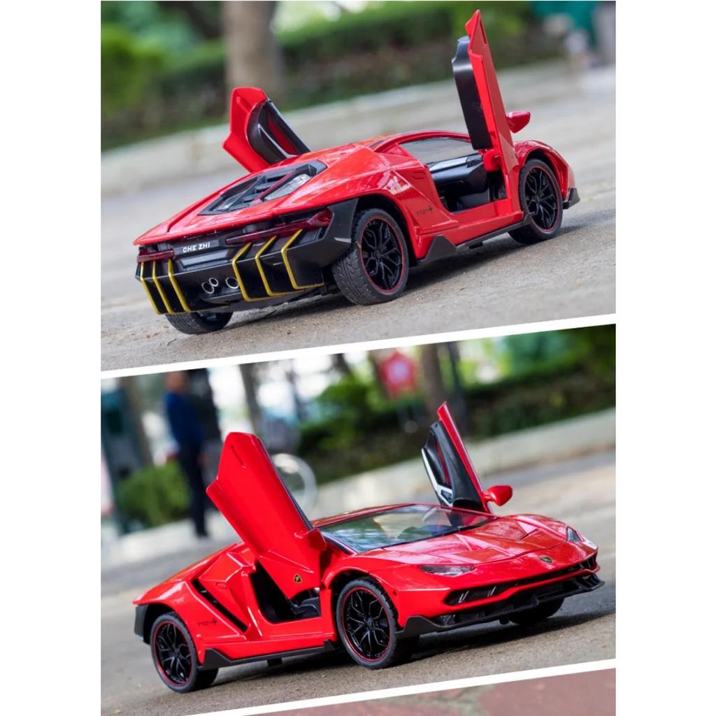 1/24 Lamborghini LP770-4 модель автомобиля из сплава, спортивная машина, звук, супер гоночный подъемный механизм, горячее колесо для детских подарков