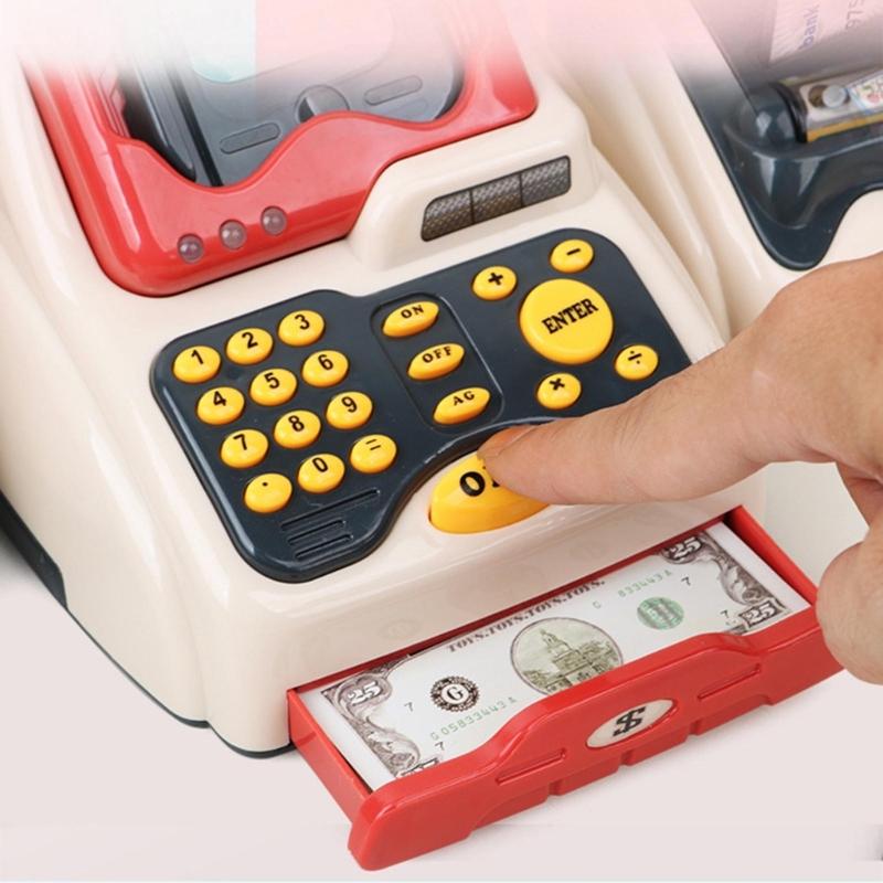 Supermarket Cash Register Toy Kids Checkout Counter Playcashier Register For Kids PlayHouse Toy Credit Card Machine Toy