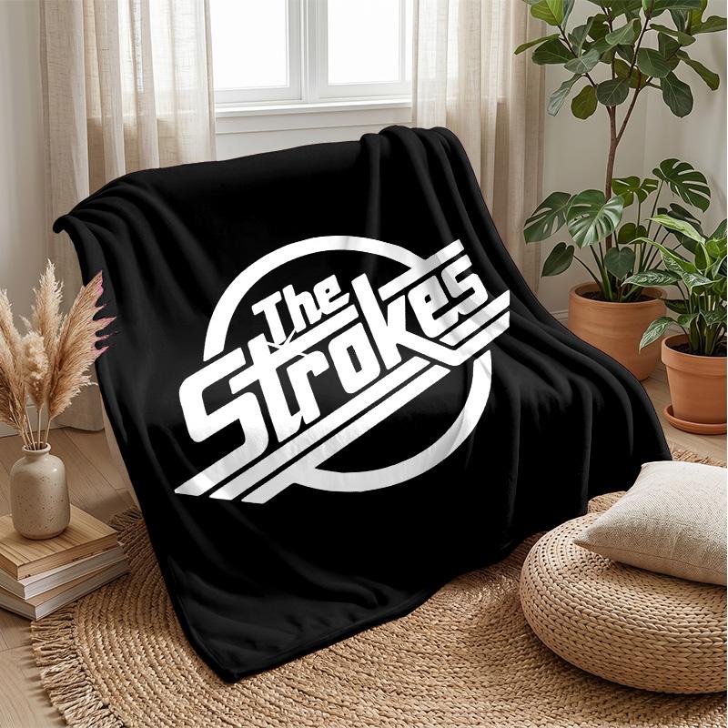 The Strokes DecalPrinted Flannel Blanket Cozy Skin-Friendly Warm Throw for Couch Bed Indoor Daily Use