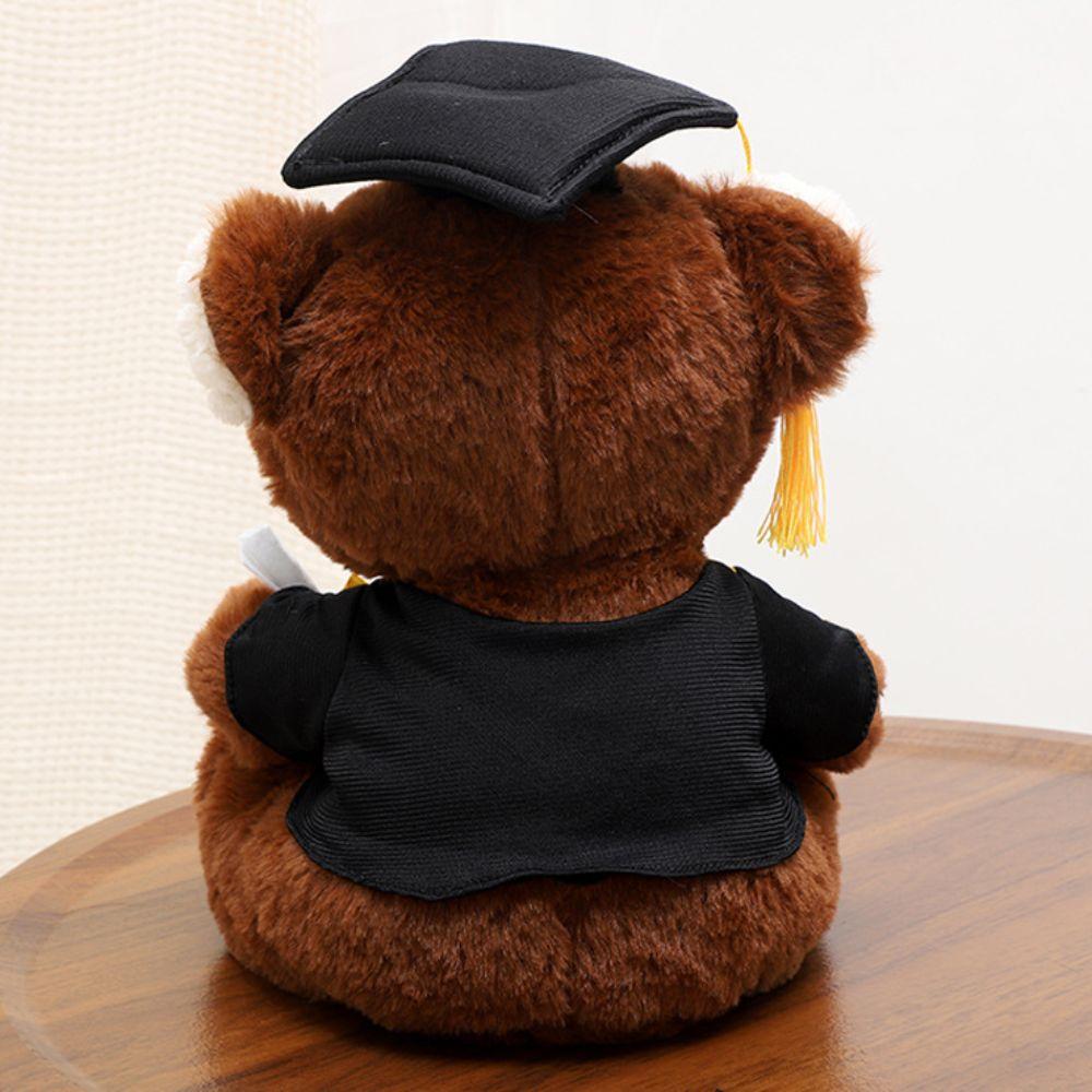 Stuffed Soft Graduation Bear Doll 25cm Sitting Bear Doll New Plush Dr. Bear Graduation Gift