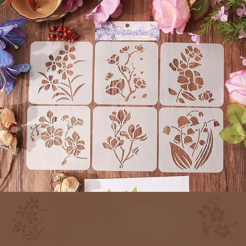 6 шт./набор DIY Decor Tree Series Scrapbook трафареты ретро эстетика журнальный рисунок шаблон картины школьные принадлежности для школьников