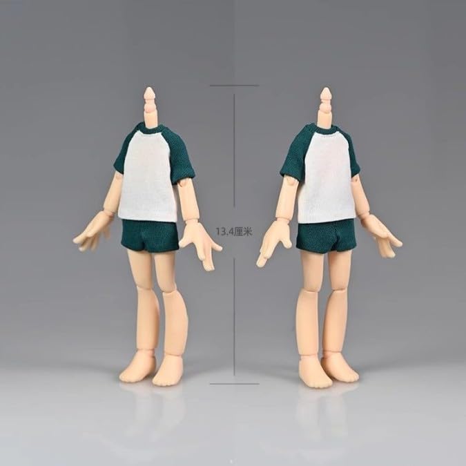 Игрушки и хобби [TOYBARJAPAN] Аксессуар для экшн-фигурки 1:12 Специальное предложение: Мужской Набор Спортивной Формы для Зала (Темно-зеленая и белая рубашка с коротким рукавом и