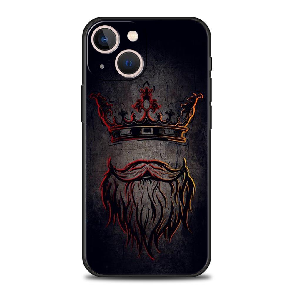 Роскошный чехол для телефона с короной QUEEN & KING для пар iPhone 13 15 14 12 Mini 11 Pro MAX XR X SE XS 7 8 Plus, черный силиконовый чехол