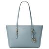 Quinn Gold Hardware Adjustable Shoulder Strap Cowhide Tote Shoulder Bag Medium Women's Light Blue