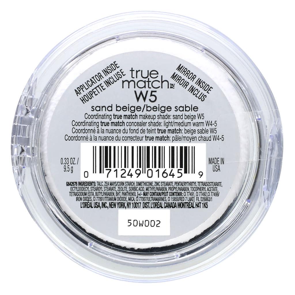 L'Oréal, True Match, Super Blendable Powder, Warm, W5 Sand Beige, 9.5G(0.33Oz)