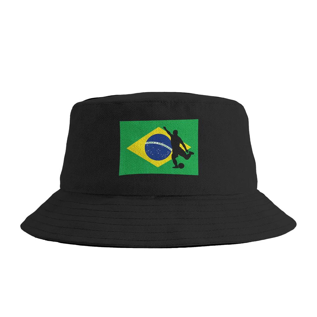 Brazil Brazilian Flag Brasil Graphic Bucket Hat  Hip Hop FisherUnisex Caps Breathable Fishing Sun Hats For Couple Funny Design Cap