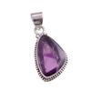 Natural Cloud Amethyst Gemstone Handmade 925 Solid Silver Pendant 1.25'' N6F95