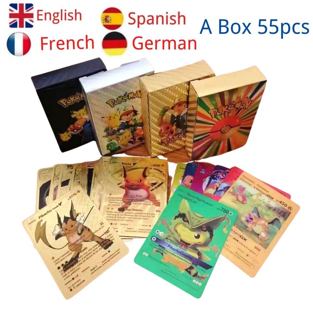 55 шт. карт покемонов VSTAR GX EX VMAX MEGA TAG TEAM Energy Trainer Charizard Pikachu Rare Collection Battle Card GH21