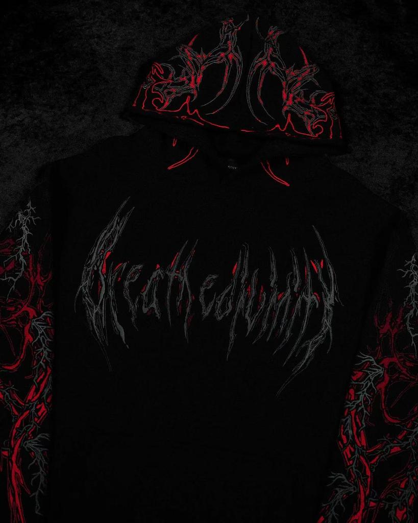 Мужская толстовка Breathedivinity в темном стиле - Модная спортивная верхняя одежда Осень/Зима