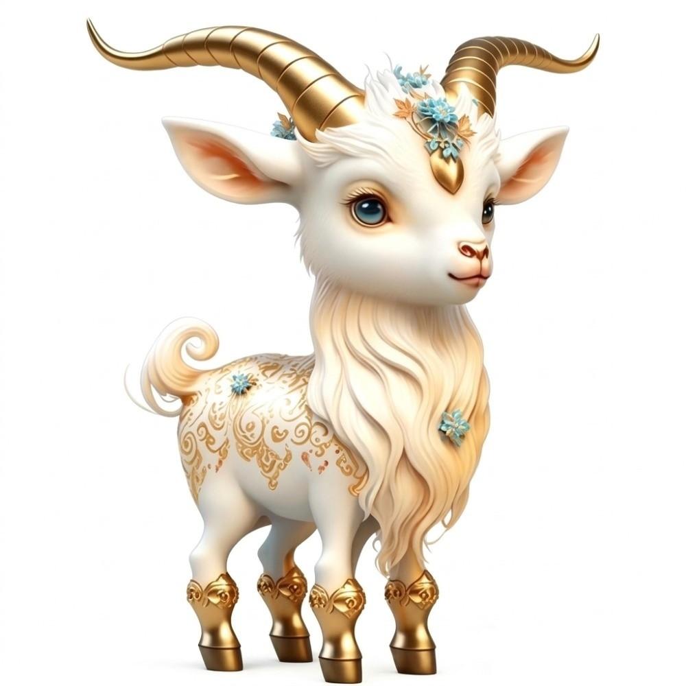 2D Flat Goat Hanging Ornament Set Shining Christmas Tree Ornament Gifts Goat Pendant Bag Charms