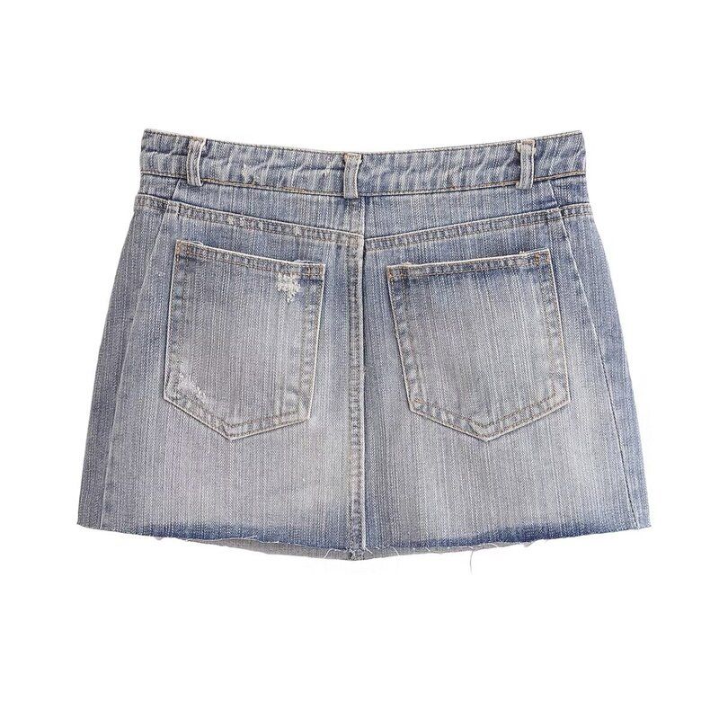 Fashion Style 2024 Summer New Women's Clothing Mid Waist Classic All-Matching Jeans Mini Skirt Short Skirt 0541092
