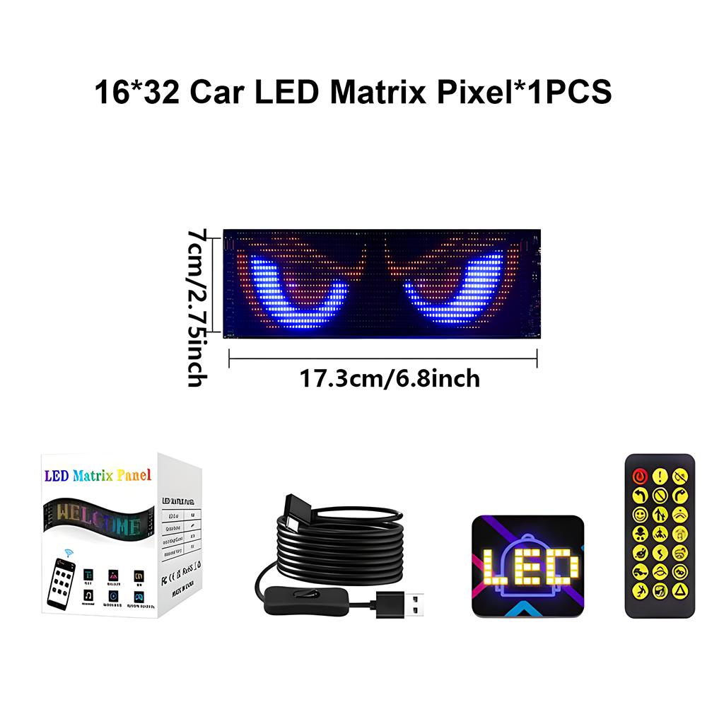 Красочные автомобильные глаза дьявола свет светодиодный мягкий экран DIY лобовое стекло автомобиля динамический светодиодный смартфон приложение управление гибкий матричный экран