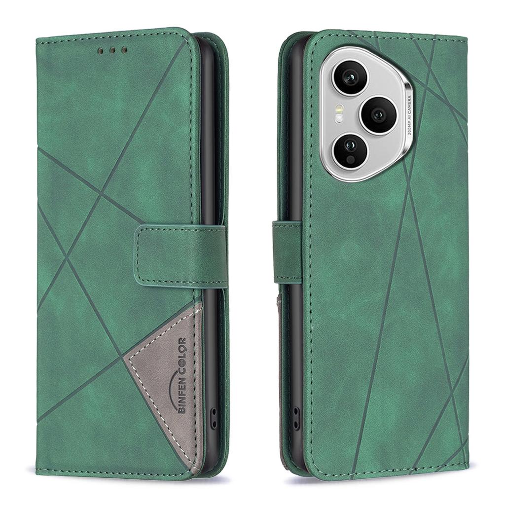 For Honor 400 Pro 5G (Global) Phone Case BINFEN COLOR Wallet Stand Geometry Imprinted Leather Cover