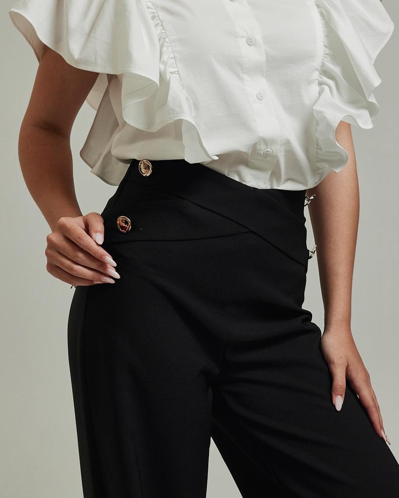 High-waisted Trousers Mira Mia 243017 38 Black