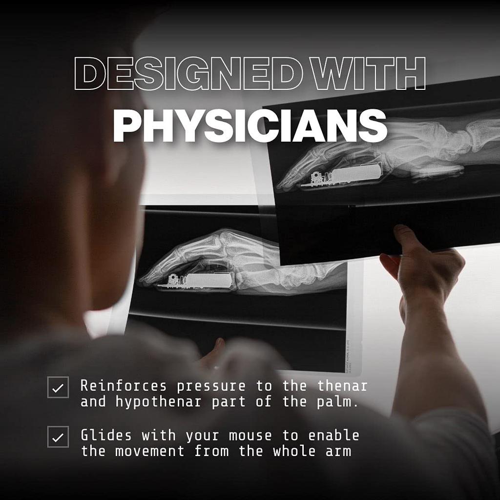 DELTAHUB Carpio 2.0 Регулируемая эргономичная подставка для запястья для мыши, снижает усталость запястья, оригинальный японский продукт (Для левой руки/Белый/Маленький)