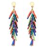 [Q2601] - Designer Earrings 'Acapulco' Multi-colored Gold - 75x20 Mm
