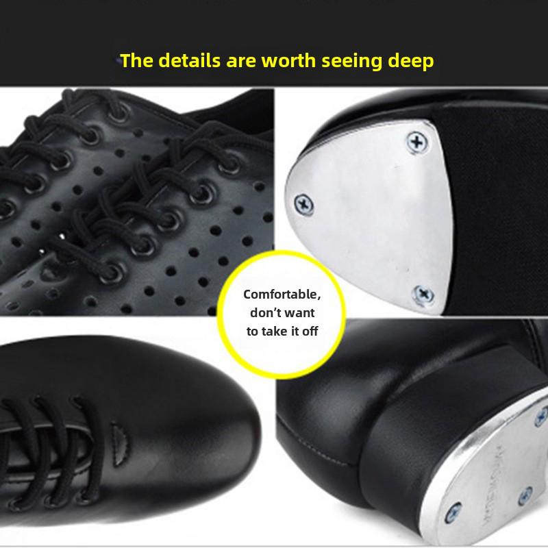 Black Soft Sole Tap Dance Shoes: Available In European, US, and American Sizes for Men, Women, and Kids