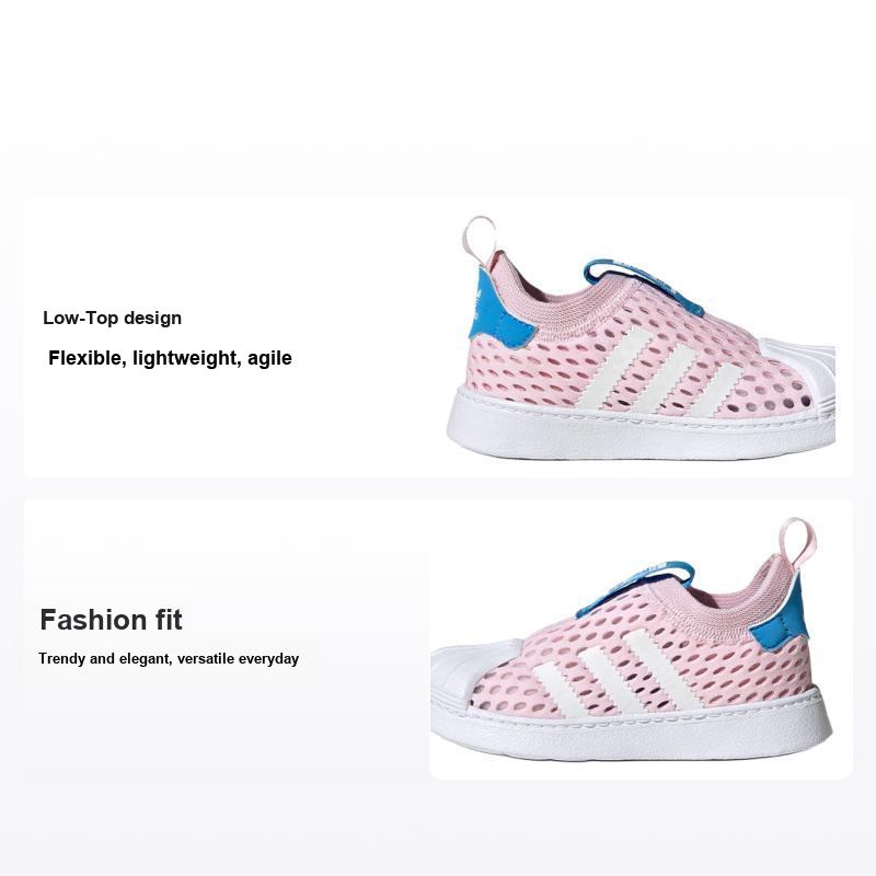 adidas Originals Superstar 360 2.0 Низкие кроссовки для ходьбы Розовые детские туфли FZ5607
