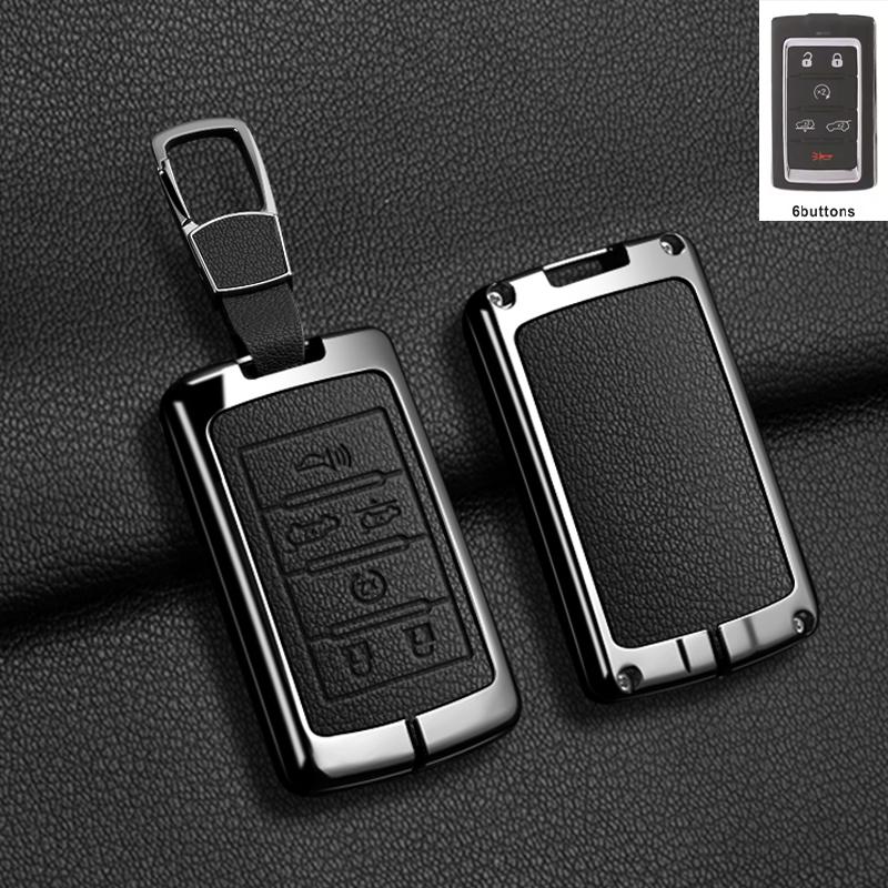For Jeep Grand Cherokee L Proximity Grand Wagoneer 2021 2022 Metal Car Remote Key Cover Case Shell Fob Holder Protector Keychain