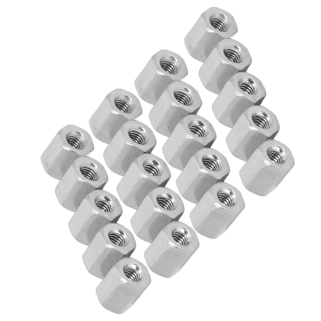 20PCS Hex Coupling Nut Stainless Steel Rustproof M4 X 0.7 8 L10mm 6 Sides Connector Nuts for Installation