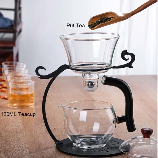 Креативный японский автоматический полуавтоматический стеклянный чайник с магнитной присоской, заварочный чайник