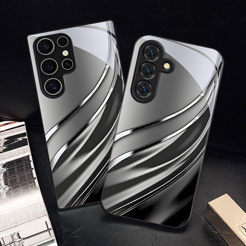 Стеклянный чехол для телефона с текстурным принтом, гладкий, подходит для Samsung Galaxy S26 S25 S24 S22 S21 S20 FE/Ultra/Plus, жесткий чехол