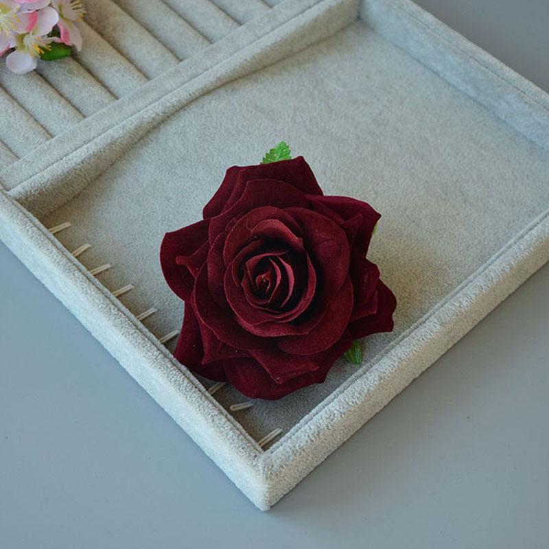 Винтажная красная роза заколка для волос сбоку для танцевальных выступлений