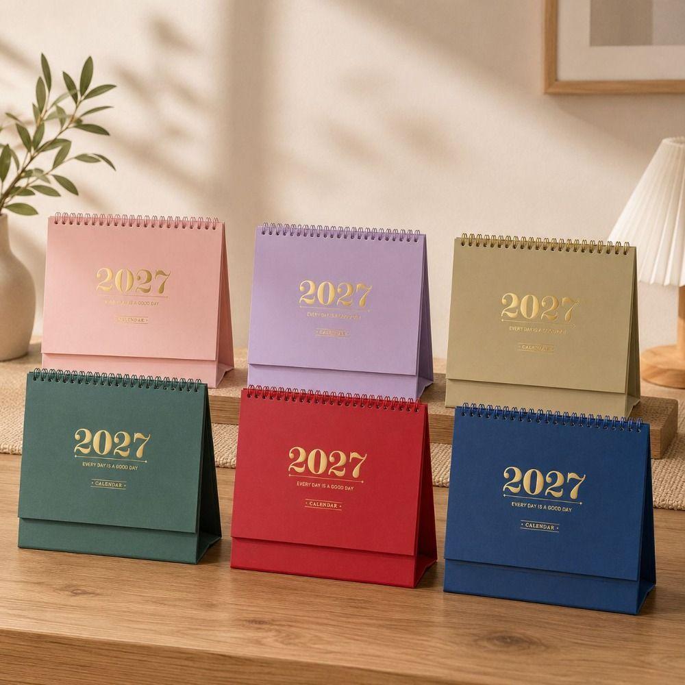 Morandi Color 2027 Desk Calendar Paper Flip Calendar Durable Academic Planner Desktop Decoration