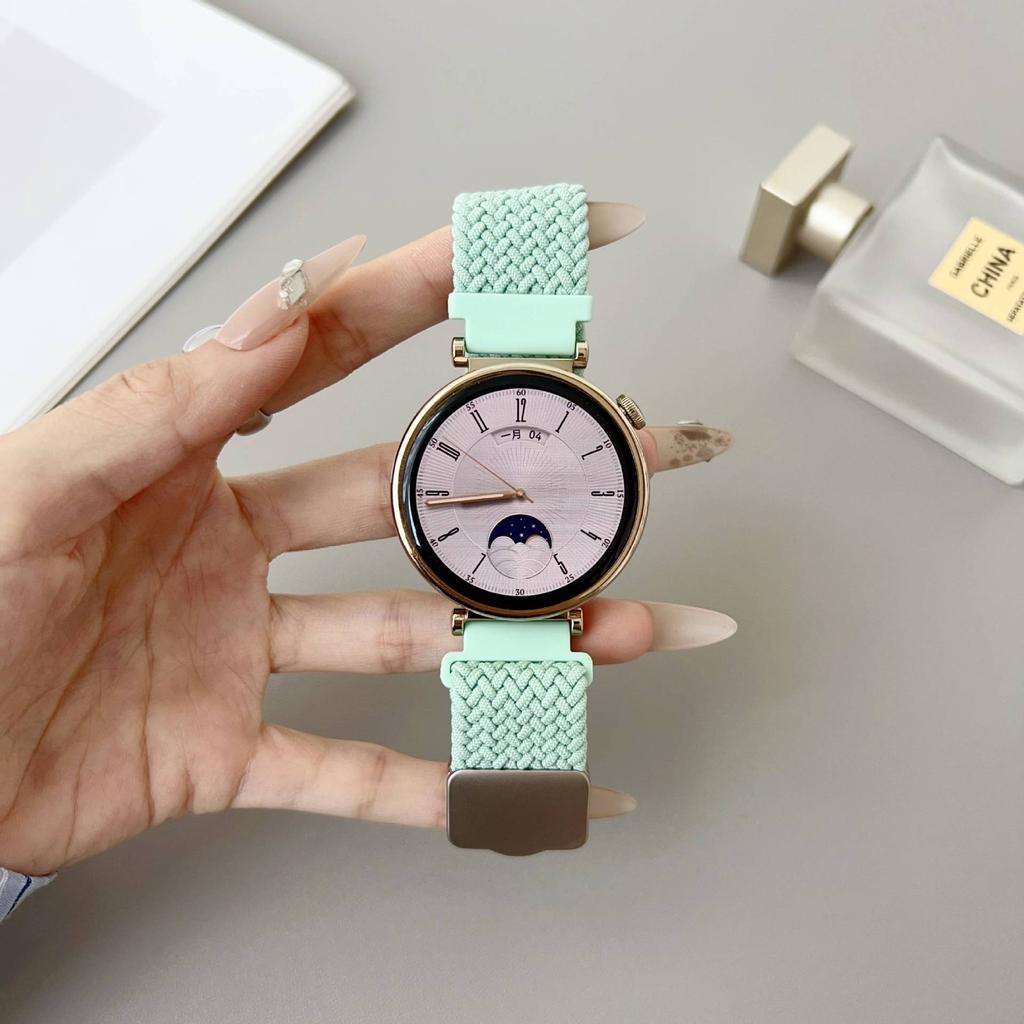 For Huawei GT5 Watch GT4 Nylon Braided Magnetic Buckle Watch4Pro Strap Samsung 18/20/22M