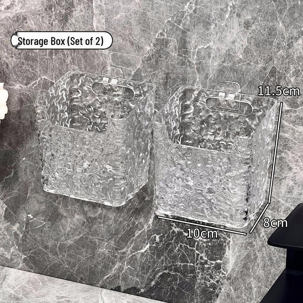 Wall-Mounted Washcloth and Toothbrush Holder - Punch-Free Storage Box