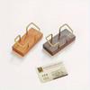 1Pc Card Storage Business Card Holder Tabletop Shelf Cards Display Stand Metal Wooden Card Holder Home Office Supply