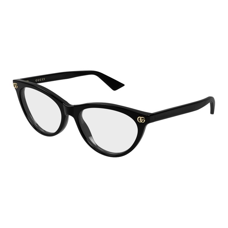 Gucci Оптические очки Интегрированные носоупоры-пластинки, кошачий глаз 001 (черная оправа/прозрачная линза) 53 Базовая упаковка - мешок для пыли + футляр для очков (Случайный цвет)