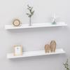 VidaXL Wall Shelves 2 Pcs High Gloss White 80x9x3 Cm